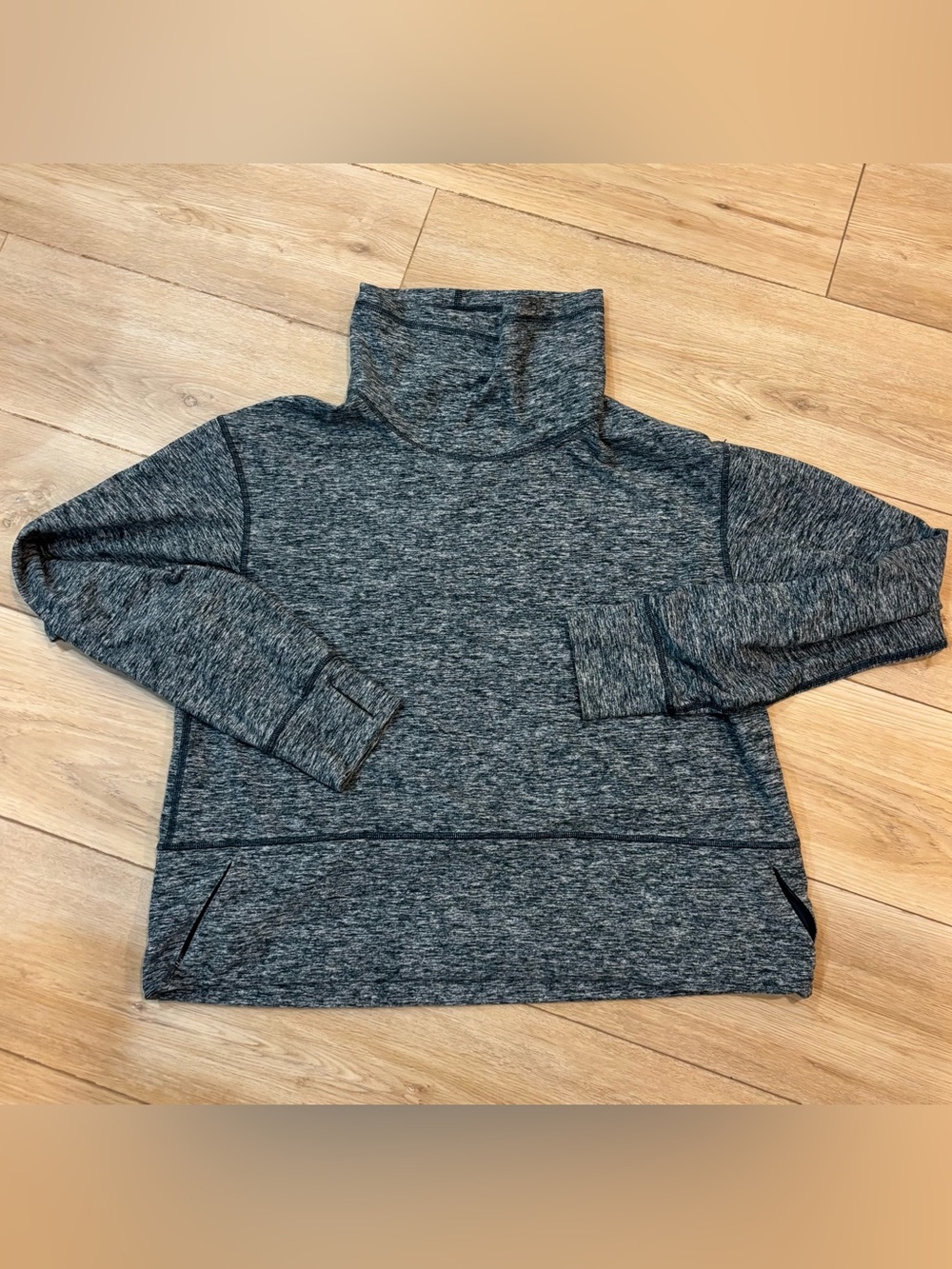 Lululemon Pullover Womens 10 Green Ready To Rulu Fleece Cowl Neck Active Running